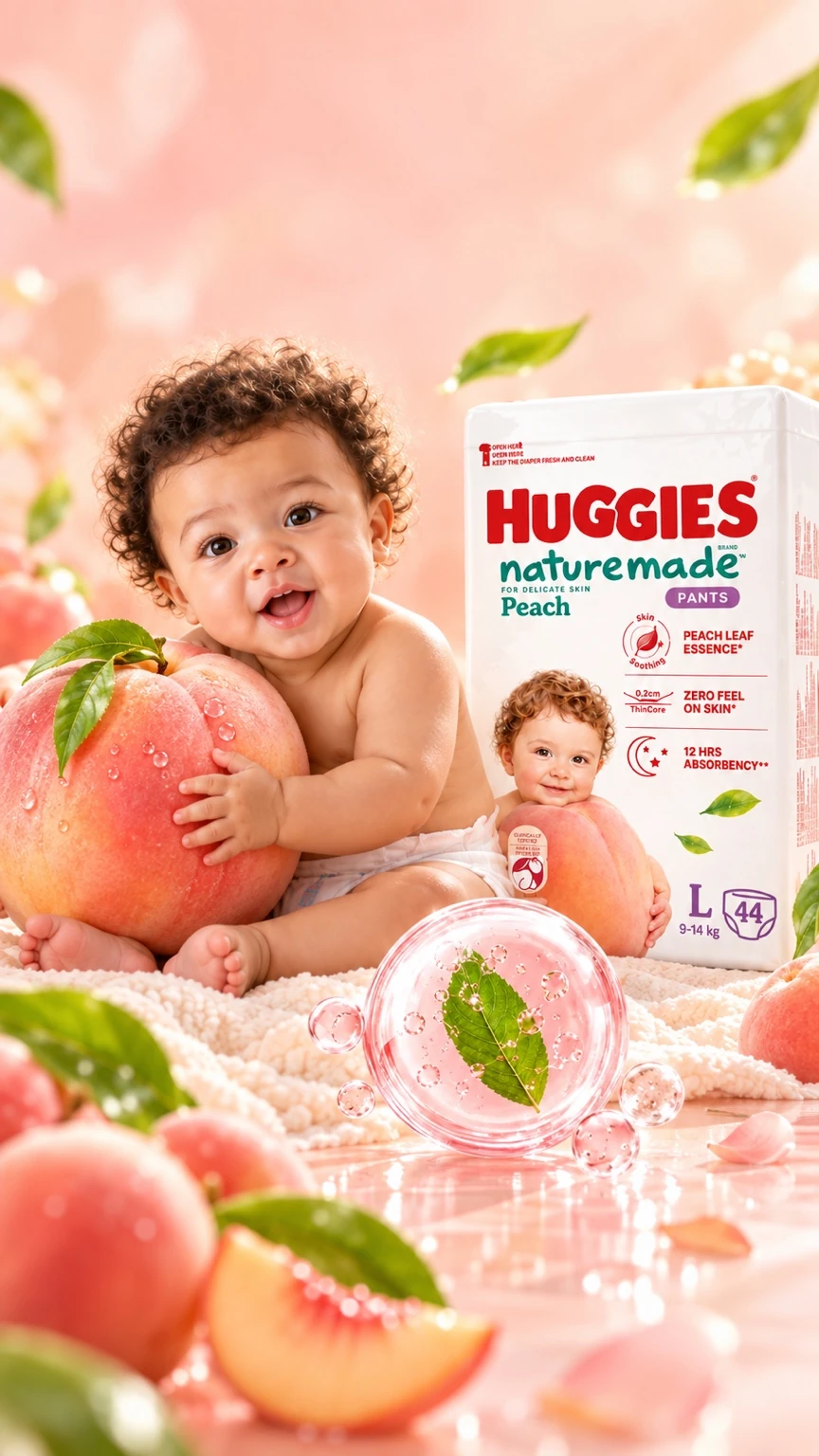 Huggies Naturemade Peach — Commercial / TVC / Branded Video case study by 126 LABS