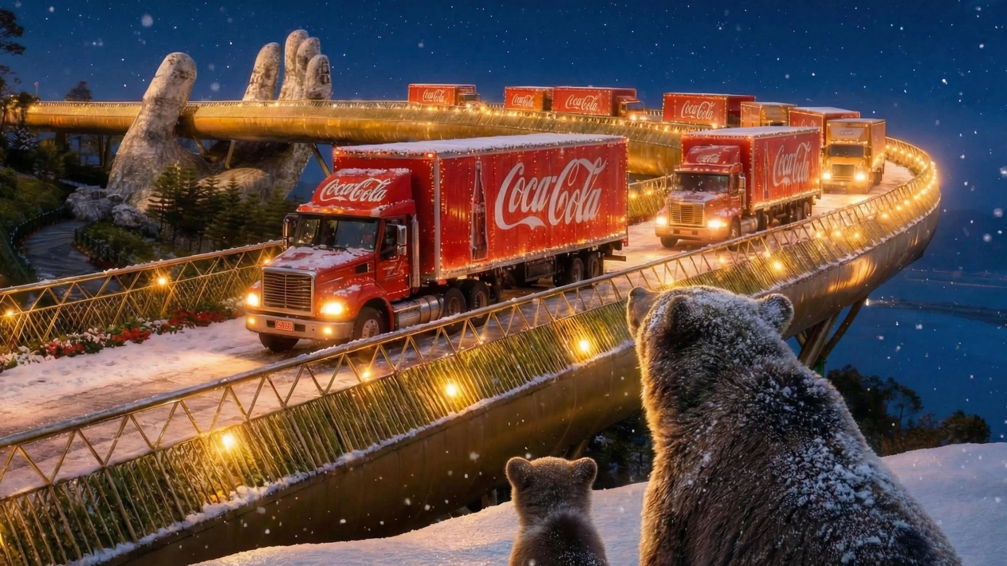 Coca-Cola — Christmas in a Snowy Vietnam — Bear and Christmas cave