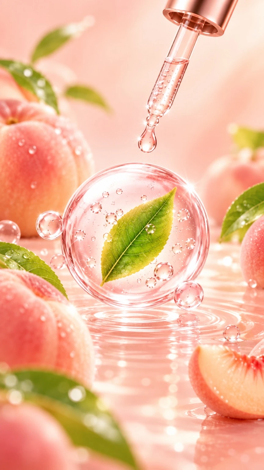Huggies Naturemade Peach — Peach leaf essence / ingredient macro visualization