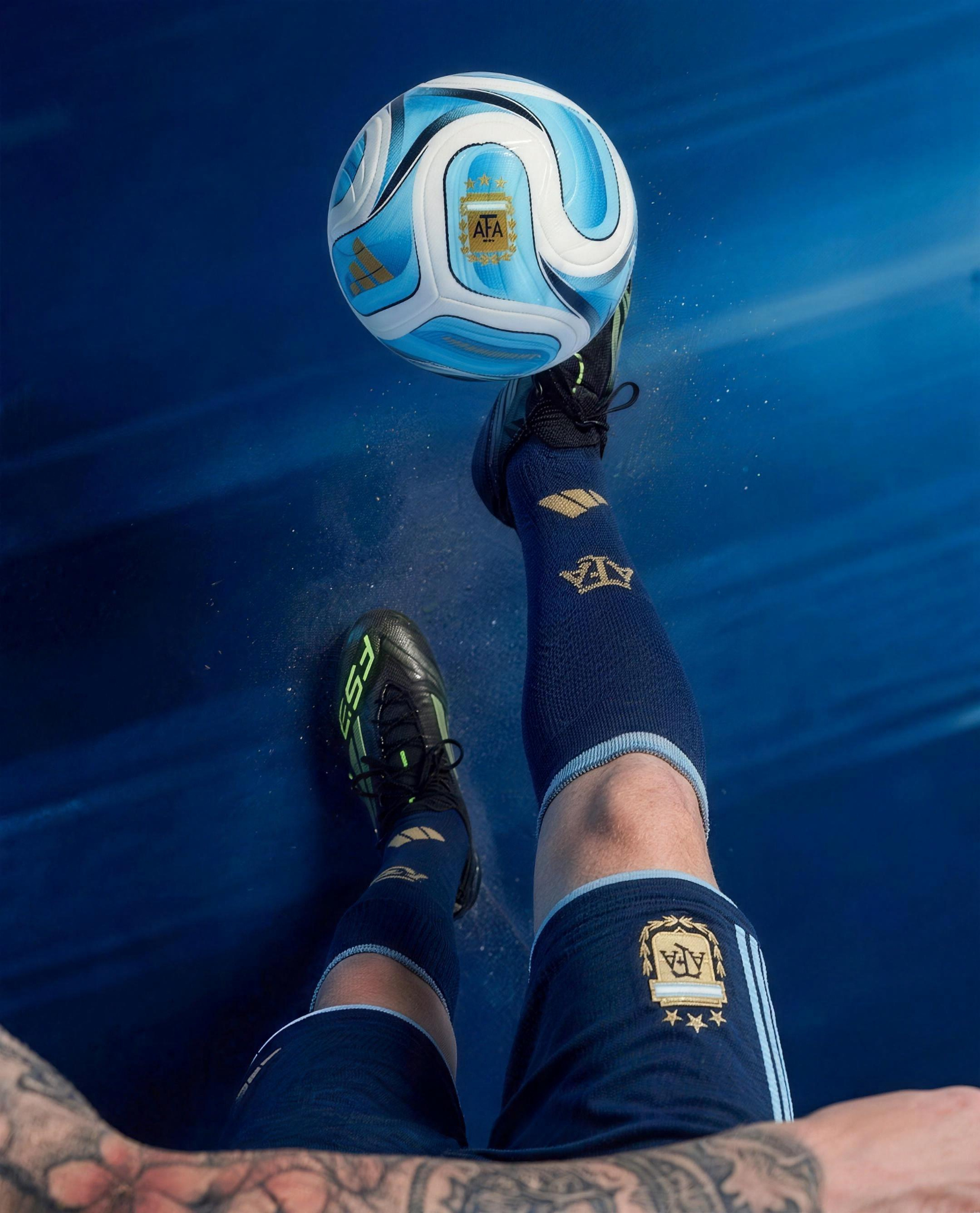 Messi × adidas — AI Super Intelligence Concept — Athletic motion study / top view